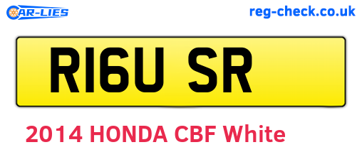 R16USR are the vehicle registration plates.