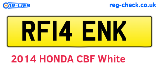 RF14ENK are the vehicle registration plates.