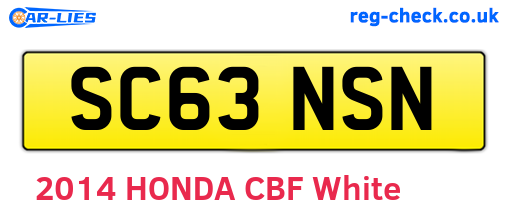 SC63NSN are the vehicle registration plates.