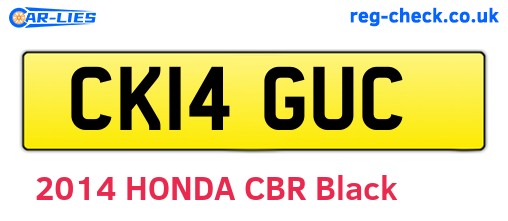 CK14GUC are the vehicle registration plates.