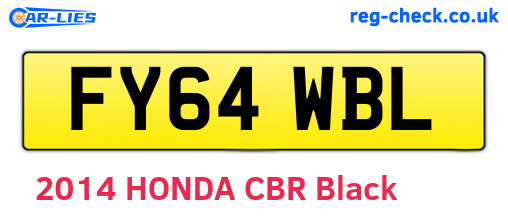 FY64WBL are the vehicle registration plates.