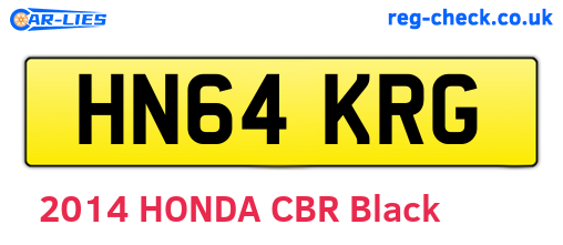 HN64KRG are the vehicle registration plates.