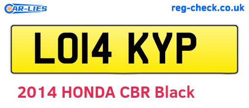 LO14KYP are the vehicle registration plates.
