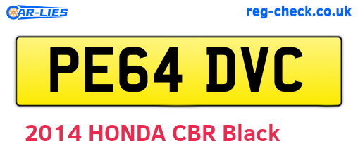 PE64DVC are the vehicle registration plates.