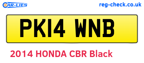 PK14WNB are the vehicle registration plates.