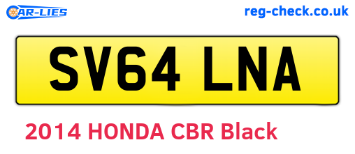 SV64LNA are the vehicle registration plates.