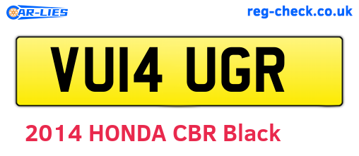 VU14UGR are the vehicle registration plates.