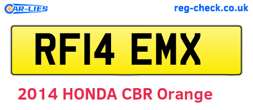 RF14EMX are the vehicle registration plates.