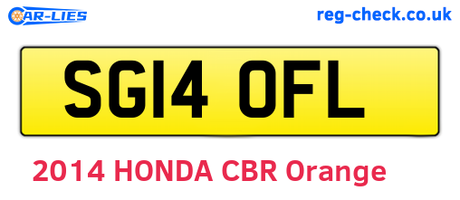 SG14OFL are the vehicle registration plates.
