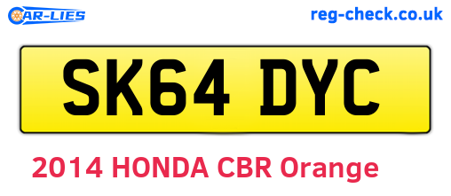 SK64DYC are the vehicle registration plates.