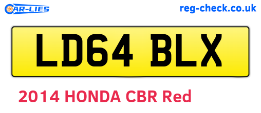 LD64BLX are the vehicle registration plates.
