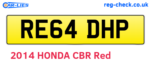 RE64DHP are the vehicle registration plates.