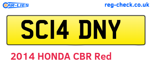 SC14DNY are the vehicle registration plates.