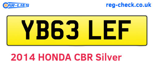 YB63LEF are the vehicle registration plates.