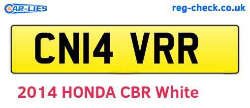 CN14VRR are the vehicle registration plates.