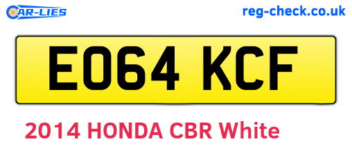 EO64KCF are the vehicle registration plates.