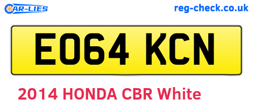 EO64KCN are the vehicle registration plates.