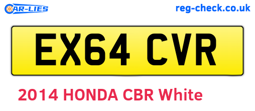 EX64CVR are the vehicle registration plates.