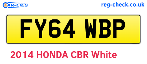 FY64WBP are the vehicle registration plates.