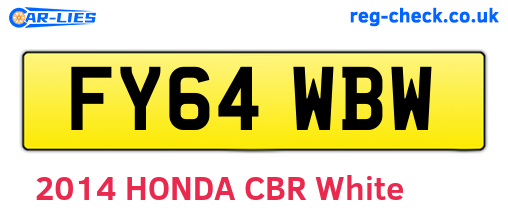 FY64WBW are the vehicle registration plates.