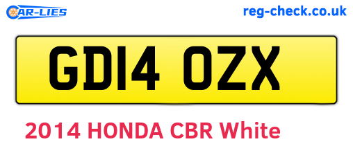 GD14OZX are the vehicle registration plates.