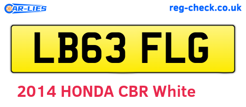 LB63FLG are the vehicle registration plates.
