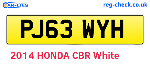 PJ63WYH are the vehicle registration plates.
