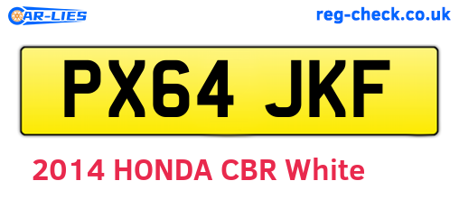 PX64JKF are the vehicle registration plates.