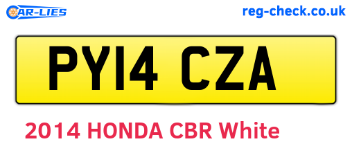 PY14CZA are the vehicle registration plates.