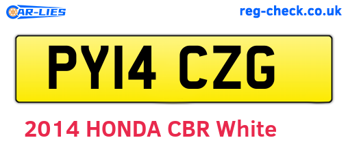 PY14CZG are the vehicle registration plates.