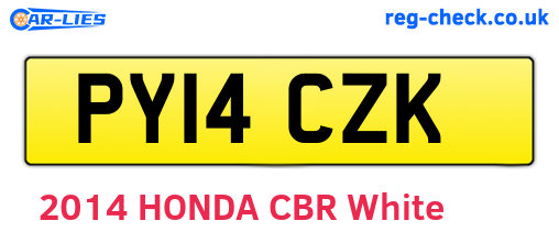 PY14CZK are the vehicle registration plates.