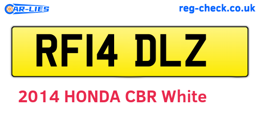 RF14DLZ are the vehicle registration plates.