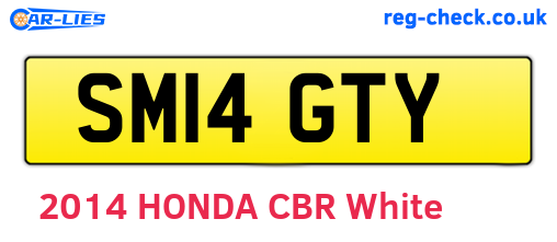 SM14GTY are the vehicle registration plates.