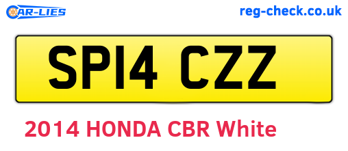 SP14CZZ are the vehicle registration plates.
