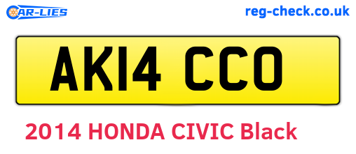 AK14CCO are the vehicle registration plates.