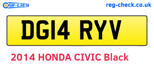 DG14RYV are the vehicle registration plates.