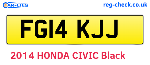 FG14KJJ are the vehicle registration plates.
