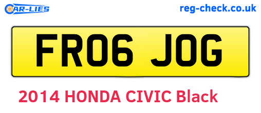 FR06JOG are the vehicle registration plates.