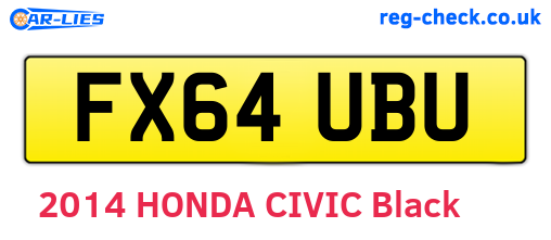 FX64UBU are the vehicle registration plates.