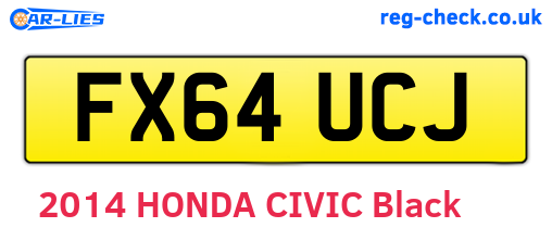 FX64UCJ are the vehicle registration plates.