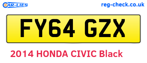 FY64GZX are the vehicle registration plates.