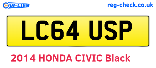 LC64USP are the vehicle registration plates.
