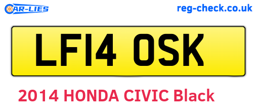 LF14OSK are the vehicle registration plates.
