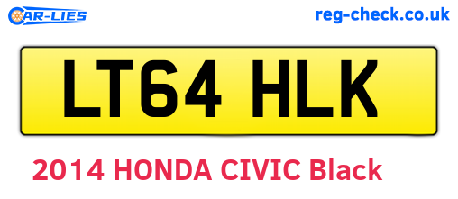 LT64HLK are the vehicle registration plates.