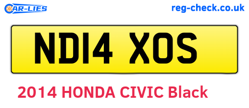 ND14XOS are the vehicle registration plates.