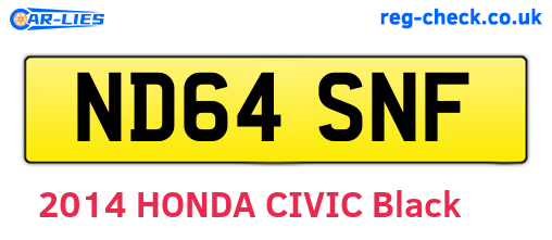 ND64SNF are the vehicle registration plates.