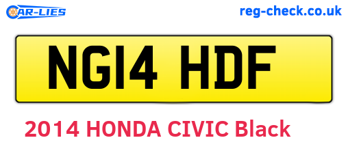 NG14HDF are the vehicle registration plates.