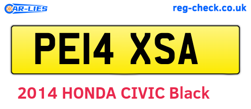 PE14XSA are the vehicle registration plates.