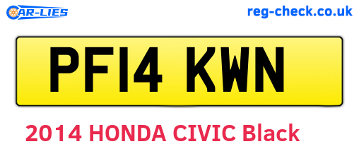 PF14KWN are the vehicle registration plates.