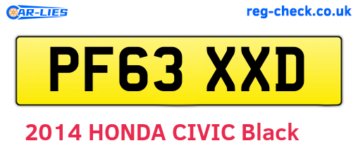 PF63XXD are the vehicle registration plates.
